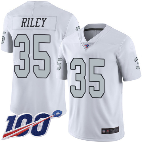 Men Oakland Raiders Limited White Curtis Riley Jersey NFL Football #35 100th Season Rush Vapor Jersey->oakland raiders->NFL Jersey